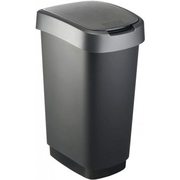 Domácnost - odpadkový koš TWIST 50L - stříbrná