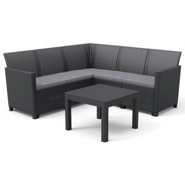 Zahrada - CLAIRE 5 SEAT CORNER set  - grafit