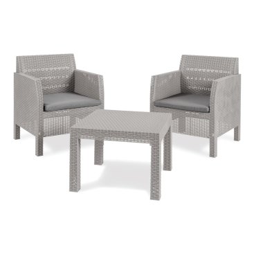 Zahrada - MATILDE 2 SEATER zahradní plastový set - šedá