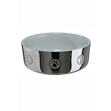 Mazlíčci - Miska keramická pes stříbrná s tlapkou 0,3l 12cm TR*