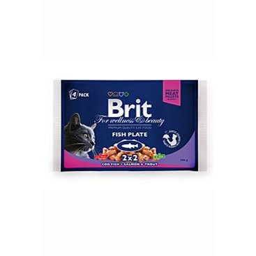 Mazlíčci - Brit Premium Cat kapsa Fish Plate 400g (4x100g)