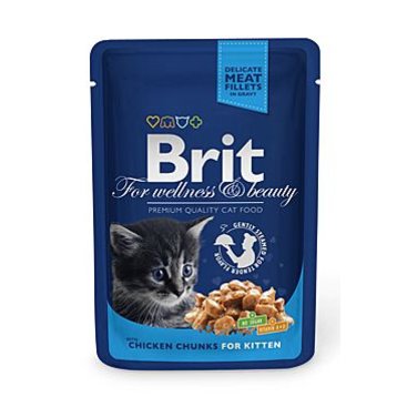 Mazlíčci - Brit Premium Cat kapsa Chicken Chunks for Kitten 100g