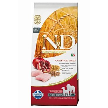 Mazlíčci - N&D Low Grain DOG Light M/L Chicken&Pomegranate 12kg