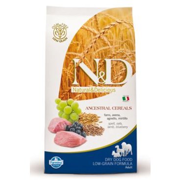 Mazlíčci - N&D Low Grain DOG Adult Mini Lamb & Blueberry 800g