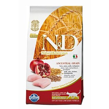 Mazlíčci - N&D Low Grain CAT Neutered Chicken & Pomegranate 1,5kg