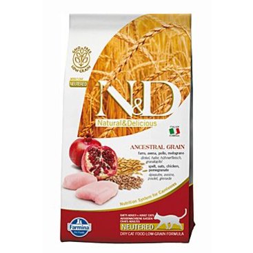 Mazlíčci - N&D Low Grain CAT Neutered Chicken & Pomegranate 1,5kg