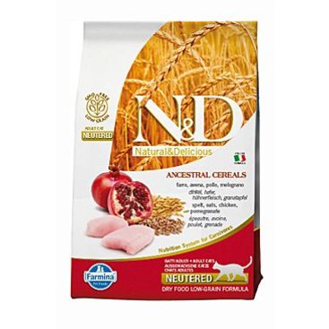 Mazlíčci - N&D Low Grain CAT Neutered Chicken & Pomegranate 300g