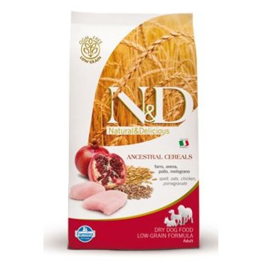 Mazlíčci - N&D Low Grain DOG Adult Mini Chicken & Pomegr 800g