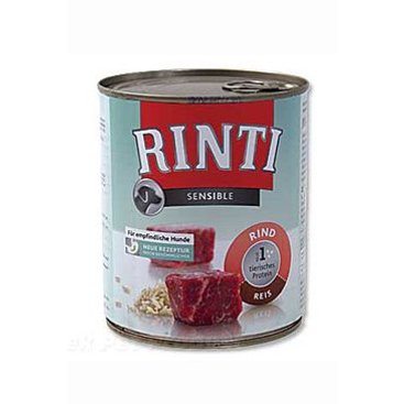 Mazlíčci - Rinti Dog Sensible konzerva hovězí+rýže 800g