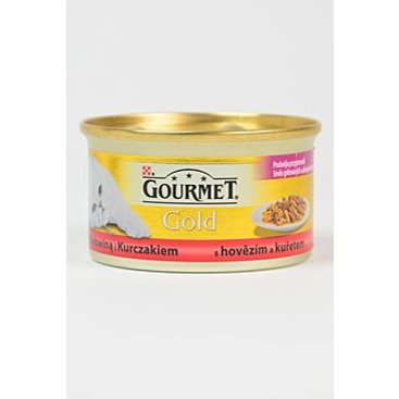 Mazlíčci - Gourmet Gold konz. kočka duš.hov.a kuře 85g