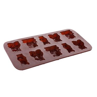Domácnost - BANQUET Silikonové formičky na čokoládu zvířátka 1 20,4x10,5x1,4cm Culinaria brown