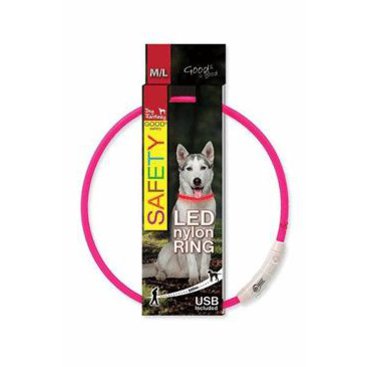 Mazlíčci - Obojek DOG FANTASY světelný USB růžový 65 cm 1ks