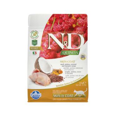 Mazlíčci - N&D GF Quinoa CAT Skin&Coat Quail & Coconut 300g