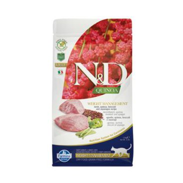 Mazlíčci - N&D GF Quinoa CAT Weight Mngmnt Lamb & Broccoli 1,5kg