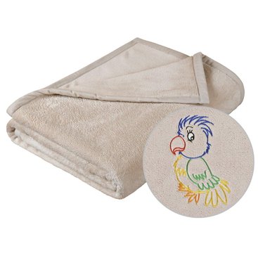 Domácnost - Dětská micro deka 75x100cm béžová s výšivkou