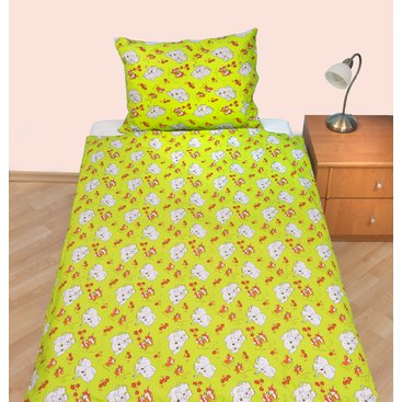 Domácnost - Povlečení dětské bavlna velká postel Slůně zelené, Výběr zapínání: zipový uzávěr