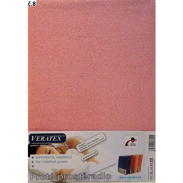 Domácnost - Froté prostěradlo jednolůžko 90x200/16cm (č. 8-růžová)