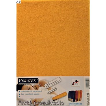 Domácnost - Froté prostěradlo dvoulůžko 180x200 cm (č. 7-sytě žlutá)