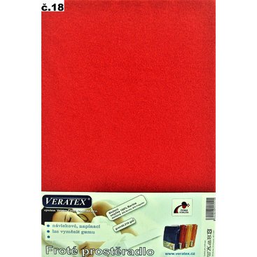 Domácnost - Froté prostěradlo 200x220 cm (č.18-červená)