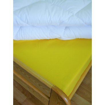 Domácnost - Bavlněné prostěradlo jednolůžko 140x240 cm (citronové)