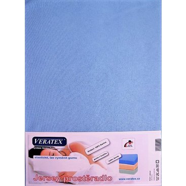 Domácnost - Jersey prostěradlo 180x200/15 cm (č.21-sv.modrá)