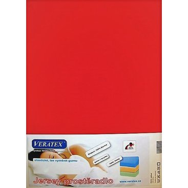 Domácnost - Jersey prostěradlo  jednolůžko 90x200/15 cm (č.18-červená)