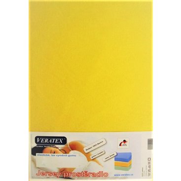 Domácnost - Jersey prostěradlo 180x200/15 cm (č. 6-stř.žlutá)
