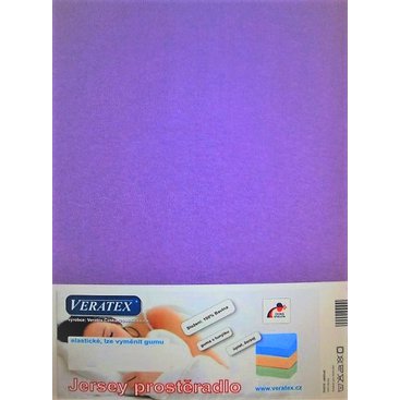 Domácnost - Jersey prostěradlo 200x200 cm (č. 9-tm.fialová)