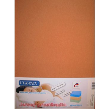 Domácnost - Jersey prostěradlo 80x200 cm (č.34-sv.rezavá)