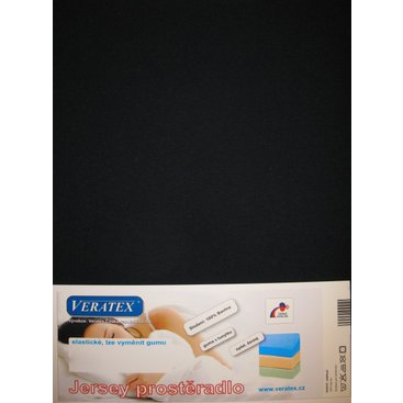 Domácnost - Jersey prostěradlo  80x200 cm (č.35-černá)