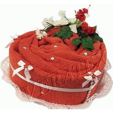 Domácnost - Textilní dort Srdce jednopatrový-textilní dort