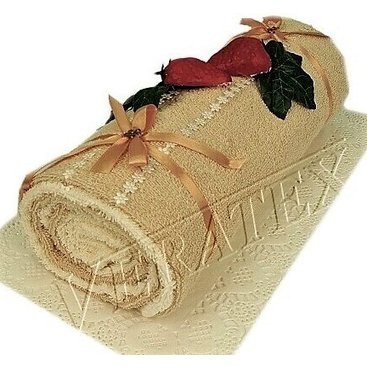 Domácnost - Textilní dort Roláda béžová
