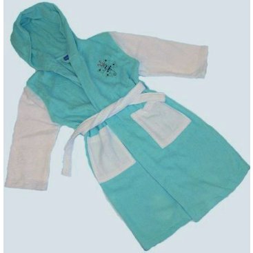 Domácnost - Dětský froté župan s výšivkou 2-4 roky (zeleno-bílý)