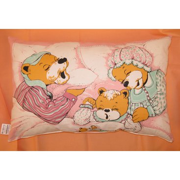 Domácnost - Dětský polštář 40x60 (růžový medvídek)