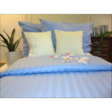 Domácnost - Damaškové povlečení 2x70x90, 240x200 (proužek modrý)