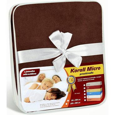 Domácnost - Prostěradlo  Korall micro 90x200 (tmavě hnědé)