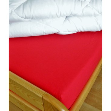 Domácnost - Plátěné prostěradlo s gumou 110x200 cm (cihlové-červené)