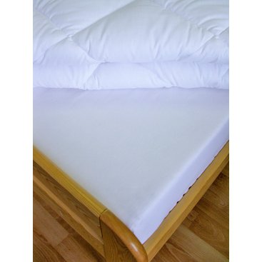 Domácnost - Plátěné prostěradlo s gumou 110x200 cm (bílé)