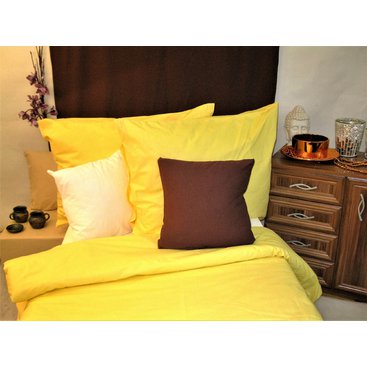 Domácnost - Bavlněné povlečení prodloužené 70x90 + 140x220 cm (citronové)