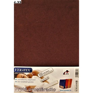 Domácnost - Froté prostěradlo dvoulůžko 180x200/20cm (č.33- hnědá)