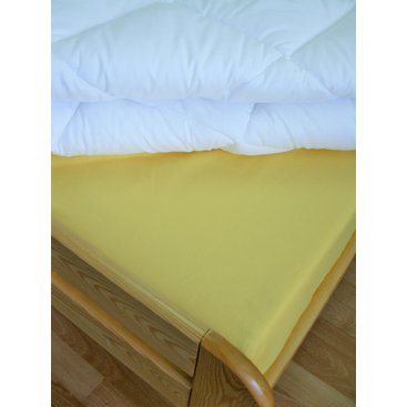 Domácnost - Saténové prostěradlo 90x200cm s gumou (sv.žluté)
