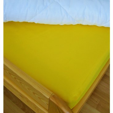 Domácnost - Plátěné prostěradlo s gumou 100x200 cm (sytě. žluté)