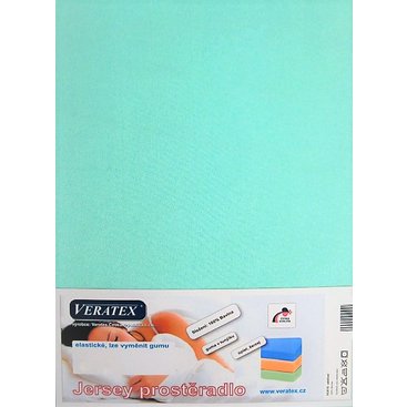 Domácnost - Jersey prostěradlo 180x200/20 cm (č.26-tyrkysová)