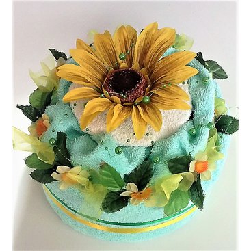 Domácnost - Textilní dort slunečnice jednopatrový