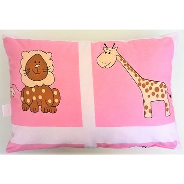Domácnost - Dětský polštář BAVLNA 40x60 (LEV+ŽIRAFA)
