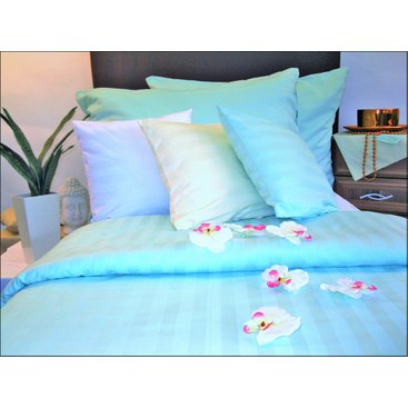 Domácnost - Damaškový povlak na polštářek 50x70cm (proužek sv.zelený 2 cm)