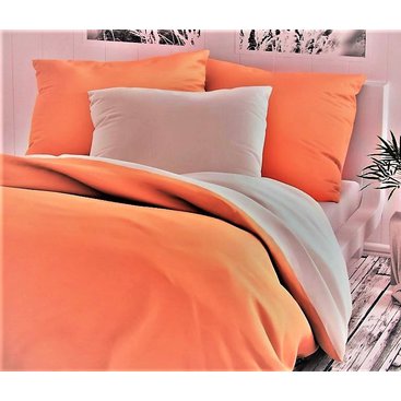Domácnost - Bavlněný povlak na polštář 70x90cm oranžovo/bílé