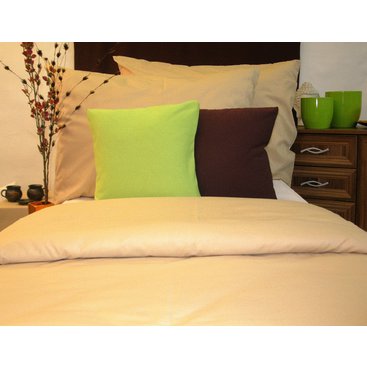 Domácnost - Flanelové povlečení prodloužené 70x90, 140x220 (béžové)