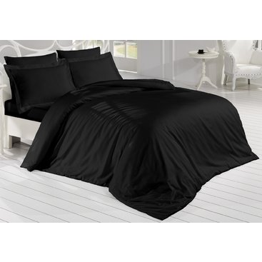 Domácnost - Francouzské povlečení Satén 240x200, 70x90cm Černá