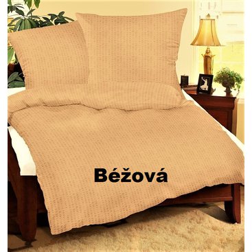 Domácnost - Krepové povlečení francie 2x70x90 + 240x220 (béžové)